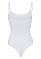 Skiny Bodysuit Thong Back White