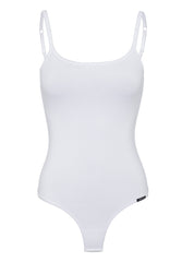 Skiny Bodysuit Thong Back White