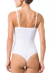 Skiny Bodysuit Thong Back White