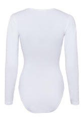 Skiny Bodysuit Long Sleeved White