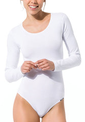 Skiny Bodysuit Long Sleeved White