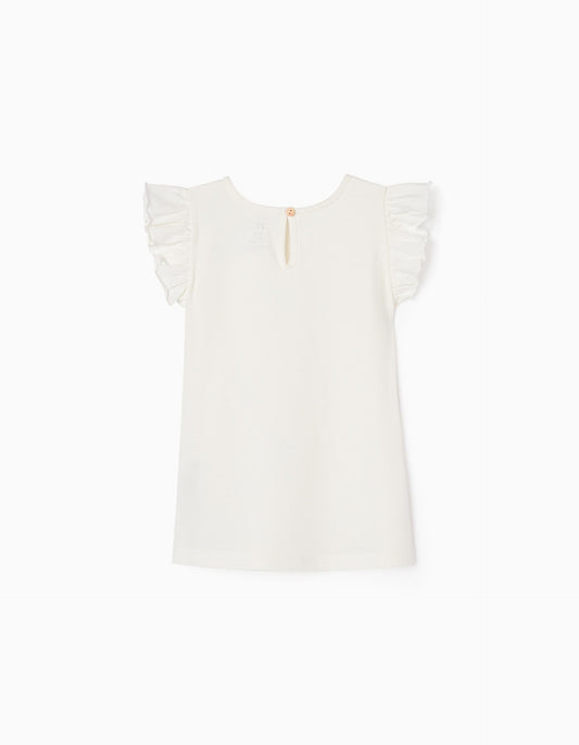 Zippy Cotton Sleeveless T-Shirt With Frills For Girls