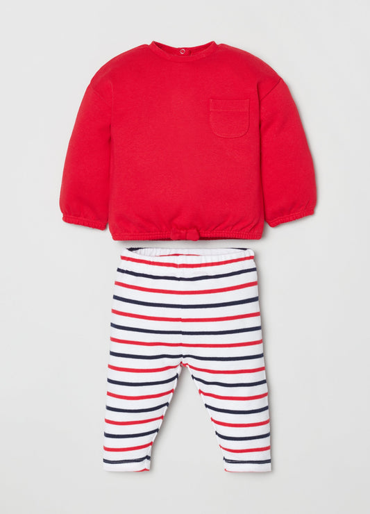 OVS Newborn Boy Sweatshirt And Stripe Legging Set