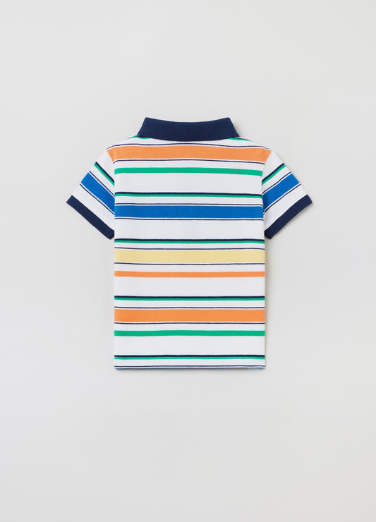 OVS Striped Stretch Cotton Polo Shirt