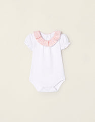 Zippy Cotton Bodysuit With Ruffled Collar For Newborn Baby Girls