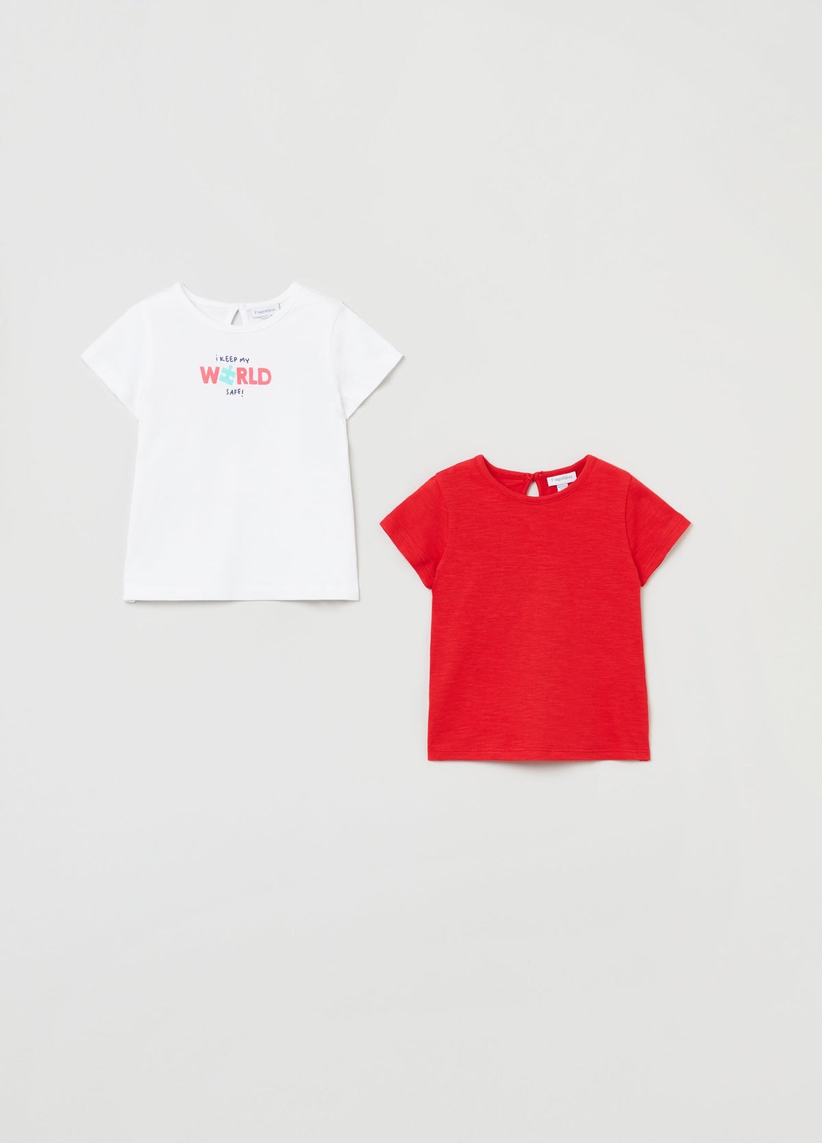 OVS Baby Girl 2 Pack Print And Plain T-Shirt