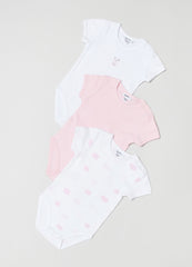 OVS Three-pack Cotton Bodysuits With Clouds Print