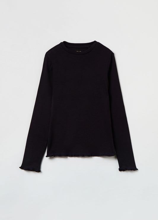 OVS Long-Sleeved T-Shirt With Scalloped Trims