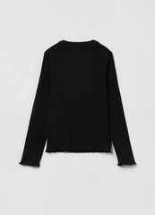 OVS Long-Sleeved T-Shirt With Scalloped Trims