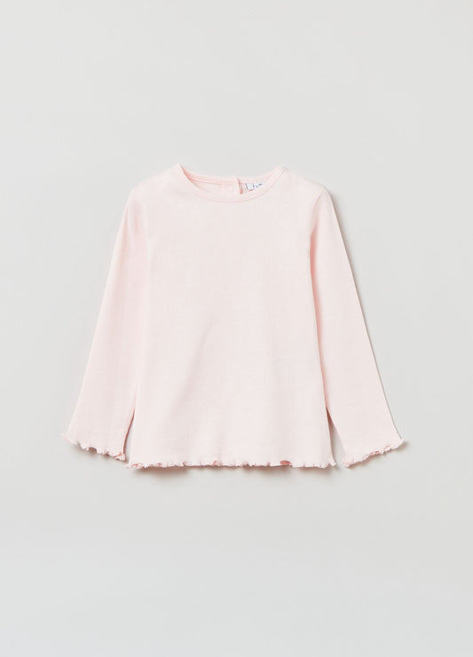 OVS Long-Sleeved T-Shirt With Scalloped Trims