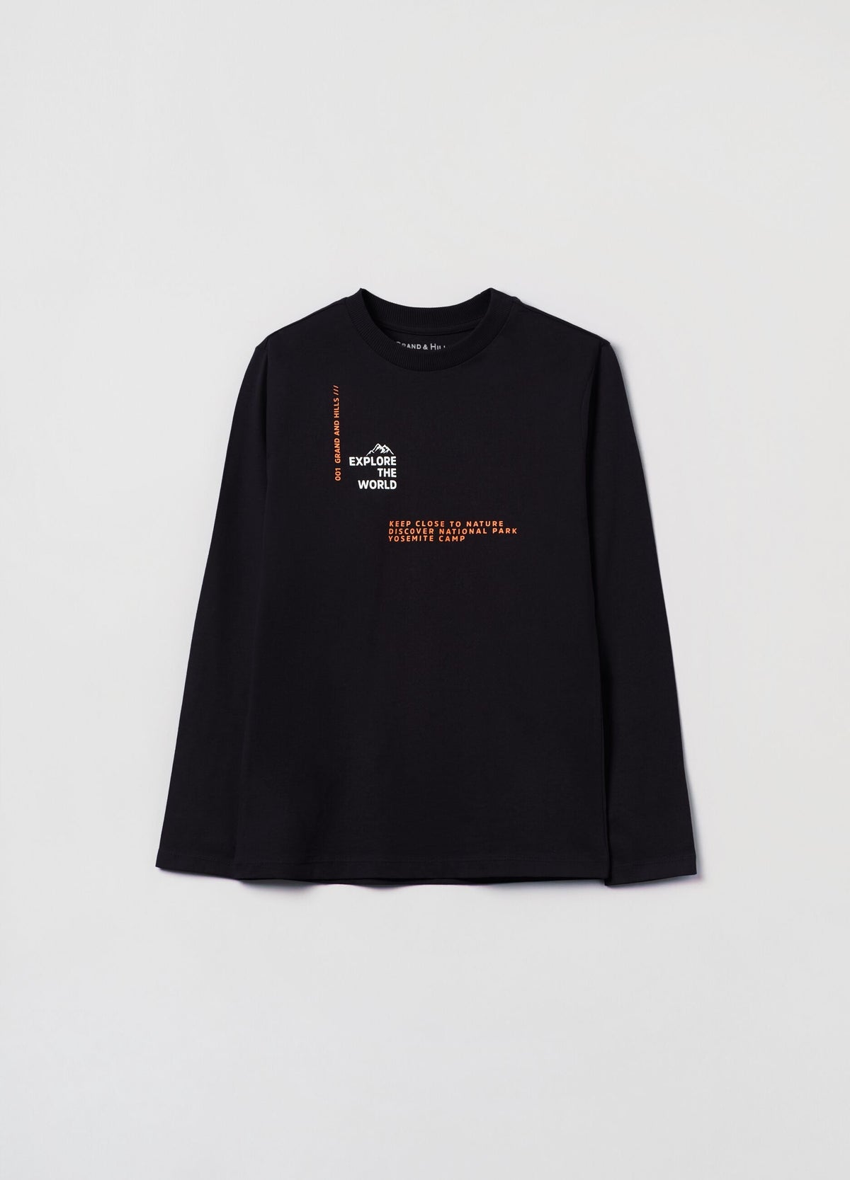 OVS Grand&Hills Long-Sleeved T-Shirt With Lettering Print