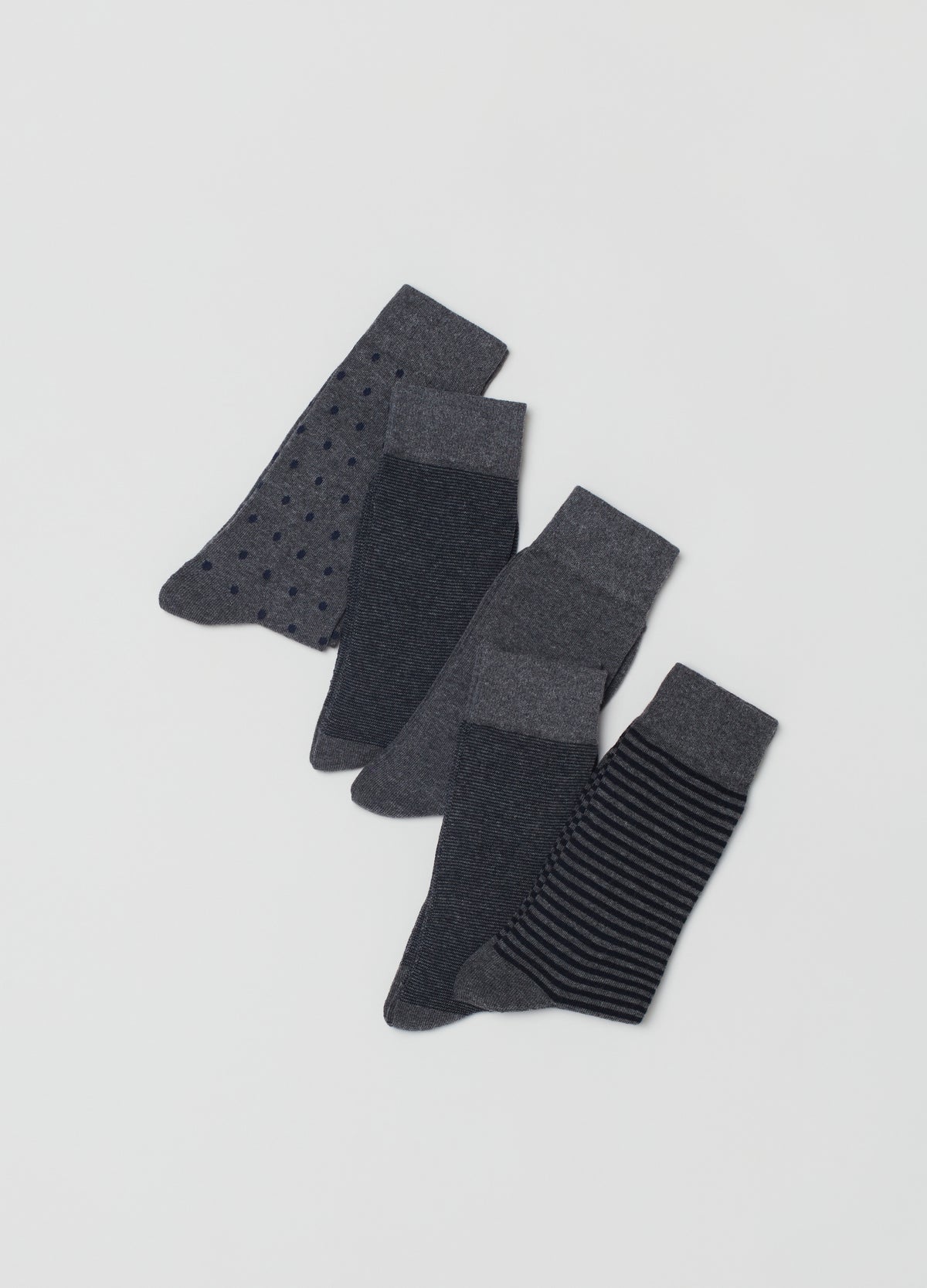 OVS Five-Pair Pack Mid-Length Socks With Stripes And Polka Dots