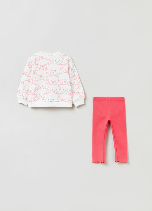 OVS Jogging Set With Teddy Bears Print