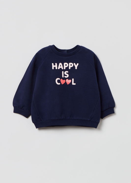 OVS Letter Print Sweatshirt With Crew Neck