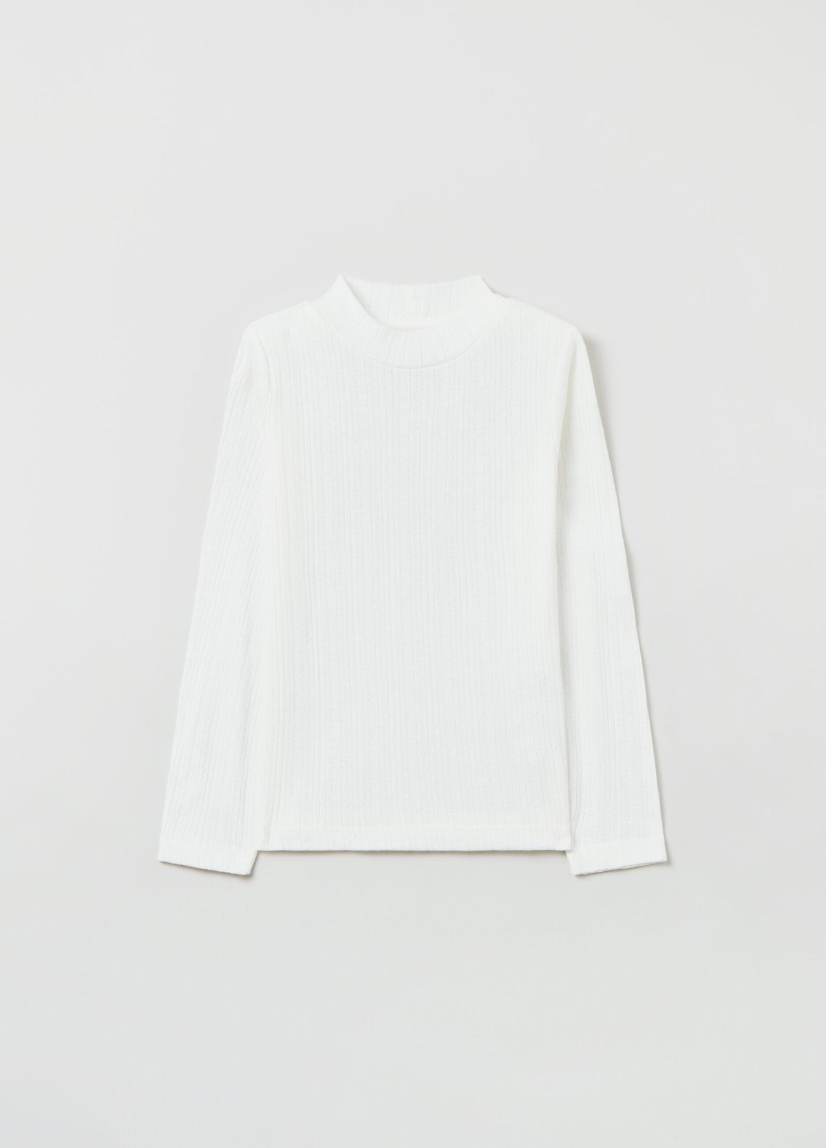 OVS Pointelle T-Shirt With Mock Neck