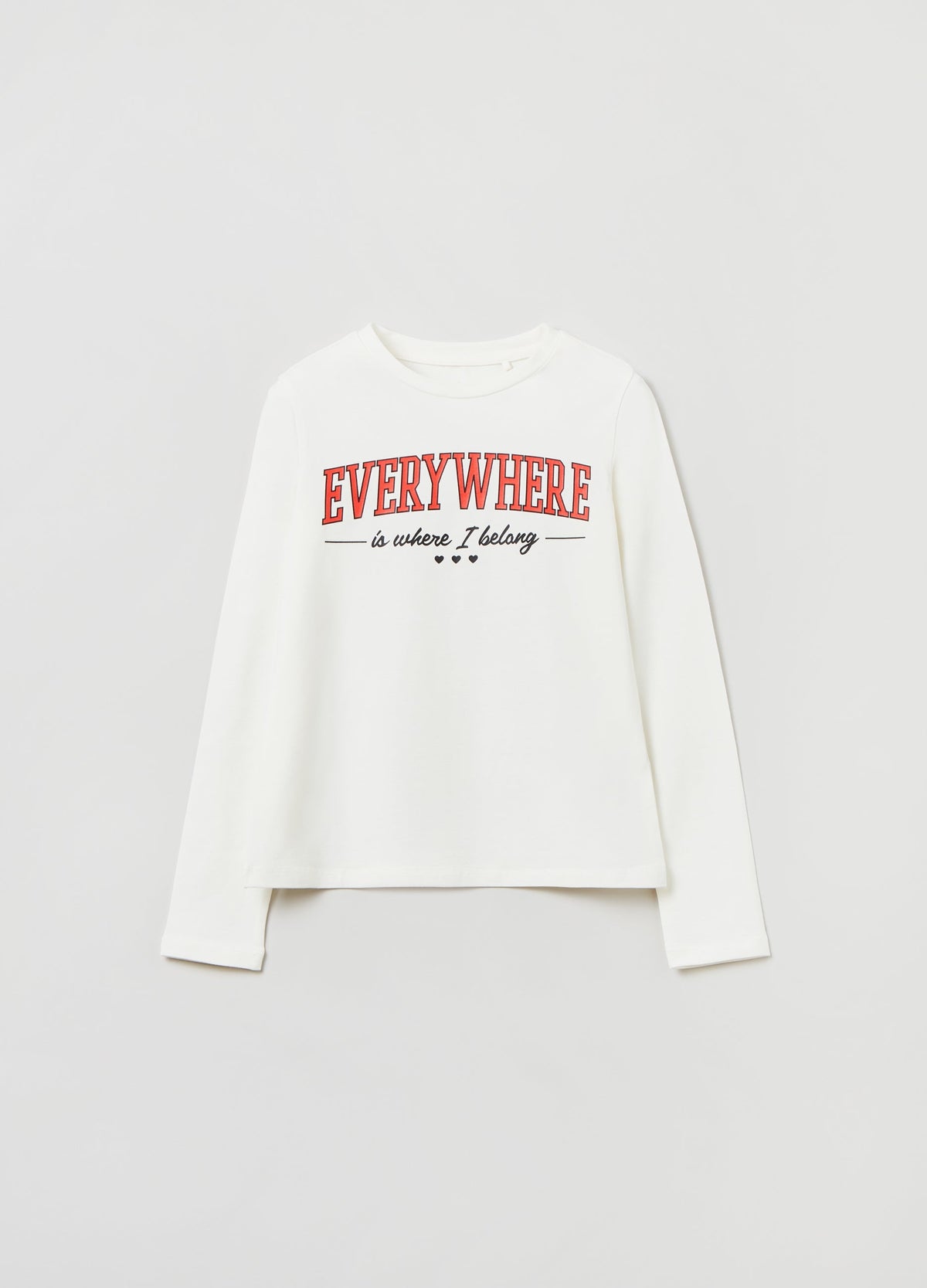 OVS Girls Everywhere Print Long Sleeve T-Shirt