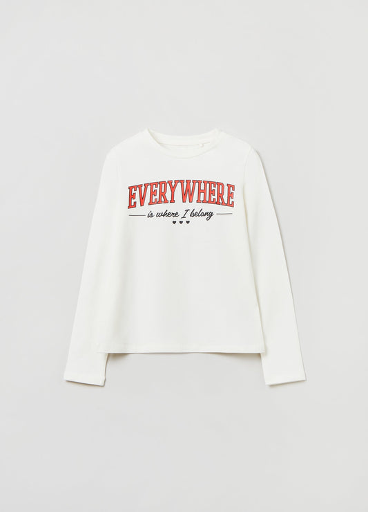 OVS Girls Everywhere Print Long Sleeve T-Shirt