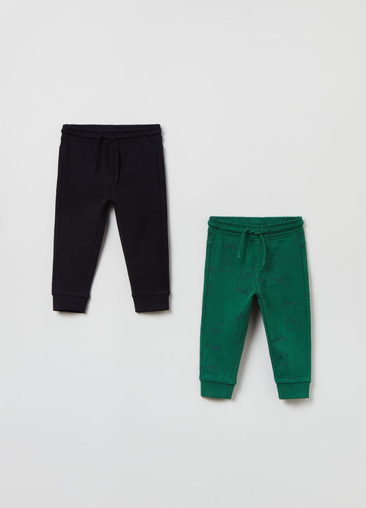 OVS Fagottino Two-Pack Plush Joggers With Drawstring.