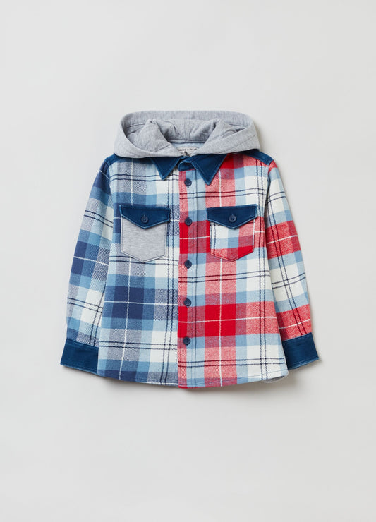 OVS Housebrand Flannel Shirt With Fleece Hood