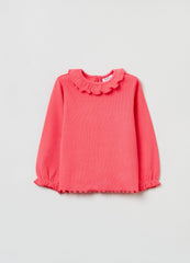 OVS Ribbed T-Shirt With Frills