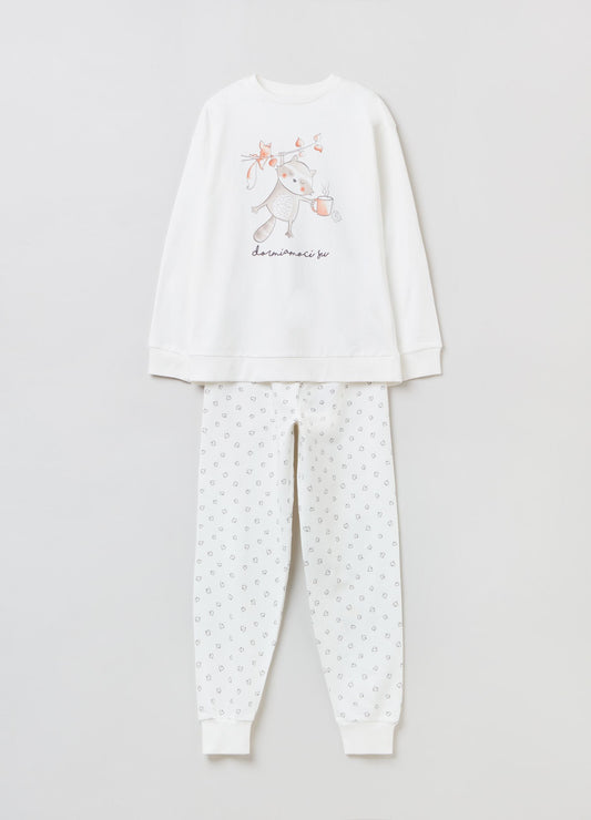 OVS Long Warm Cotton Pyjamas With Print