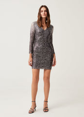 OVS Womens Ombre Sequin Dress With V Neck