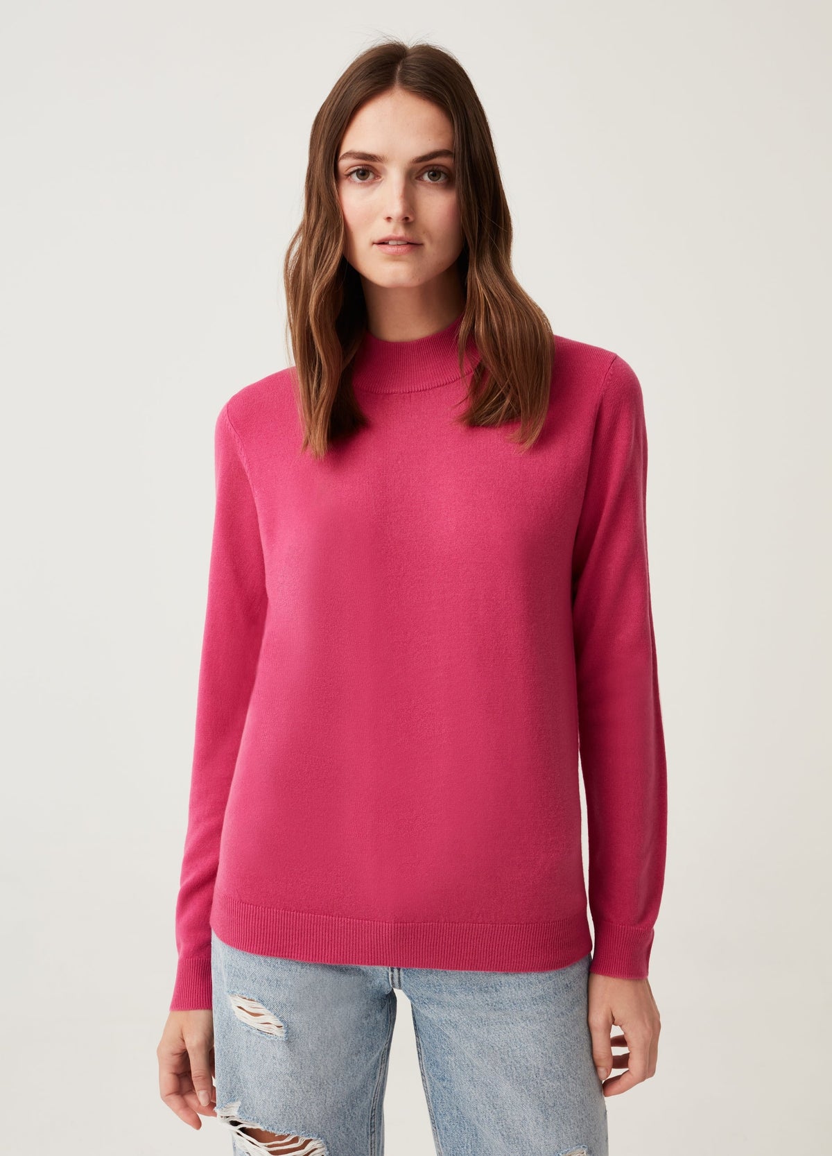 OVS Womens Pullover With Mock Neck