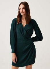 OVS Womens Satin Dress With V Neck