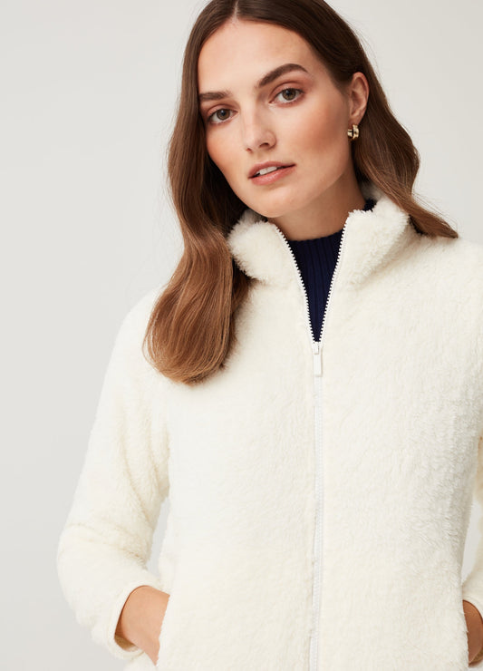 OVS Womens Faux Fur Full-Zip Jacket With High Neck