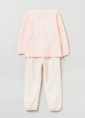 OVS Girls Slogan And Stripe Pyjama Set