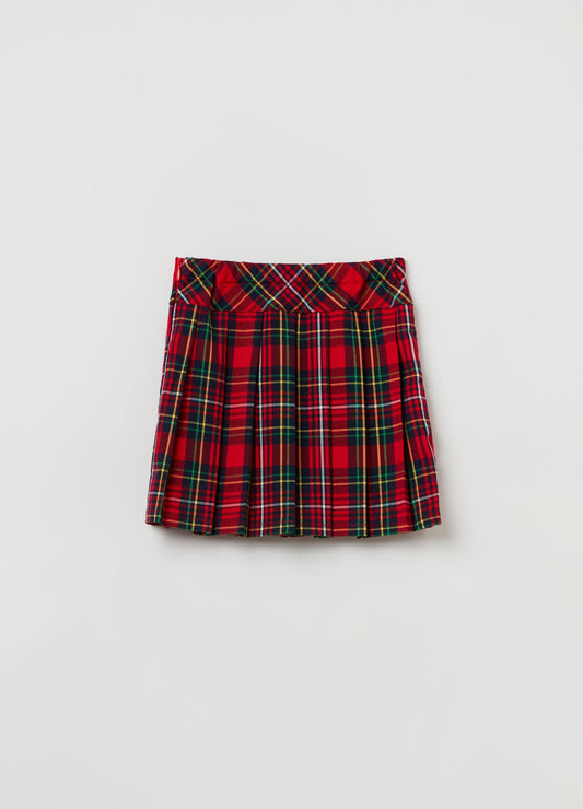 OVS Girls Tartan Pleated Skirt