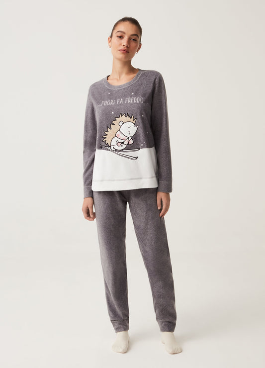 OVS Womens Hedgehog Fleece Pyjamas