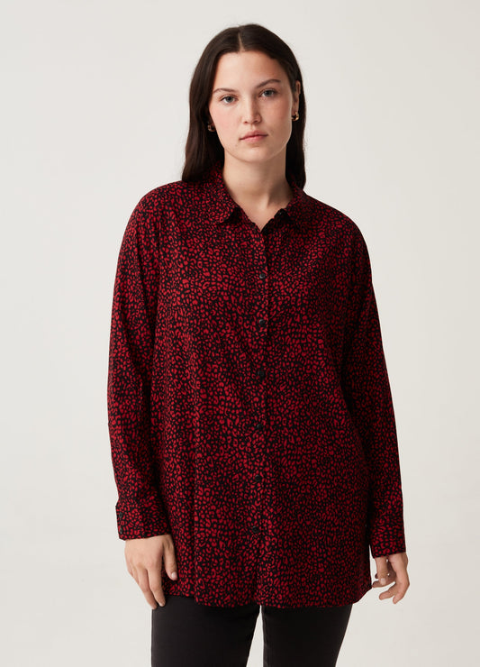 OVS Womens Curvy Mya Shirt With Animal Print