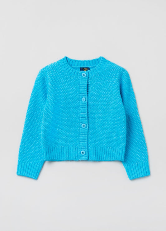 OVS Girls Rice Stitch Crew-Neck Cardigan