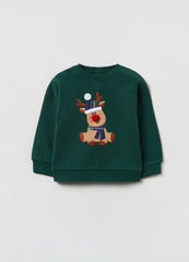 OVS Baby Boy Reindeer Pom Pom Sweatshirt