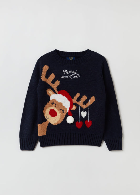 OVS Girls Winter Reindeer Jumper