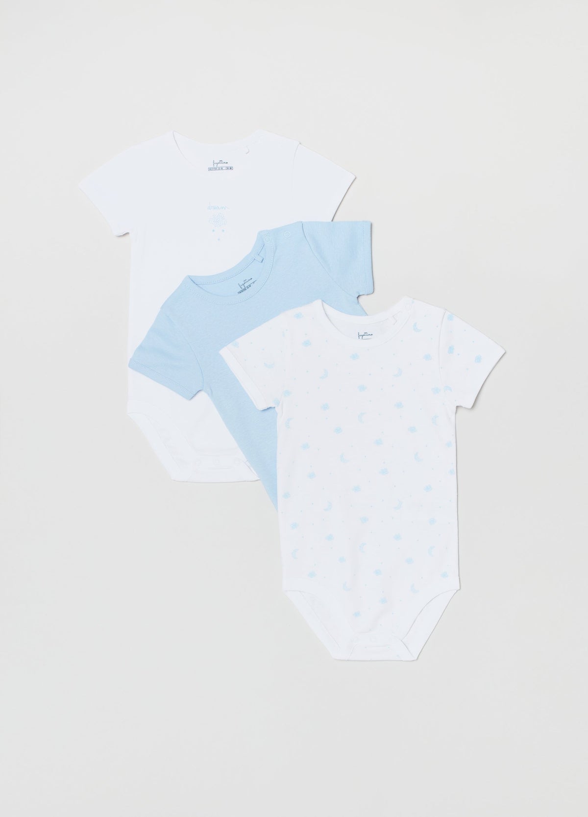 Ovs Baby Boy Three-Pack Cotton Bodysuits With Print