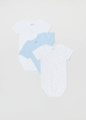 Ovs Baby Boy Three-Pack Cotton Bodysuits With Print