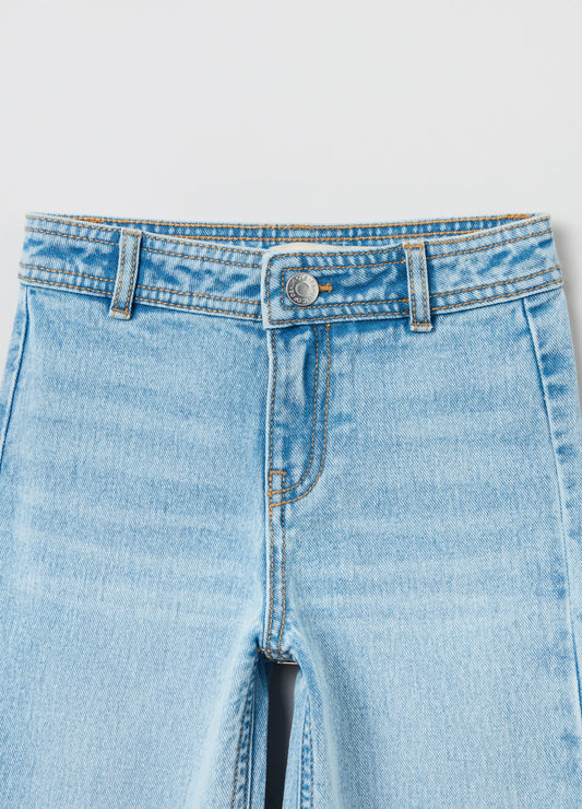 OVS Girls Marine-Fit Jeans With Raw-Cut Hem