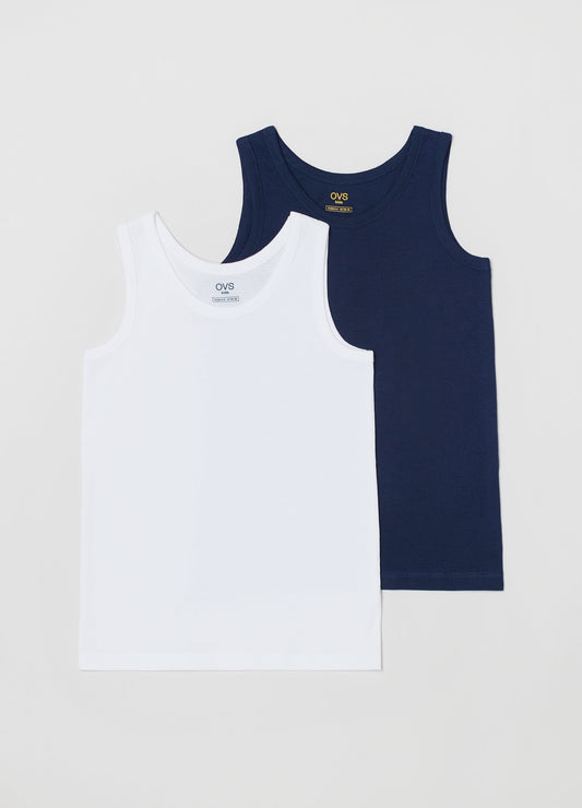 OVS Boys Two-Pack Vests With Round Neck