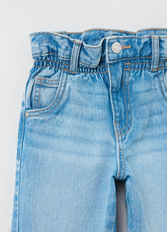 OVS Girls Five-Pocket, Paper Bag Jeans.