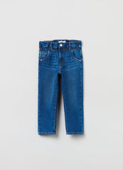 OVS Girls Five-Pocket, Paper Bag Jeans.