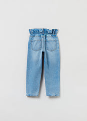 OVS Girls Five-Pocket, Paper Bag Jeans.