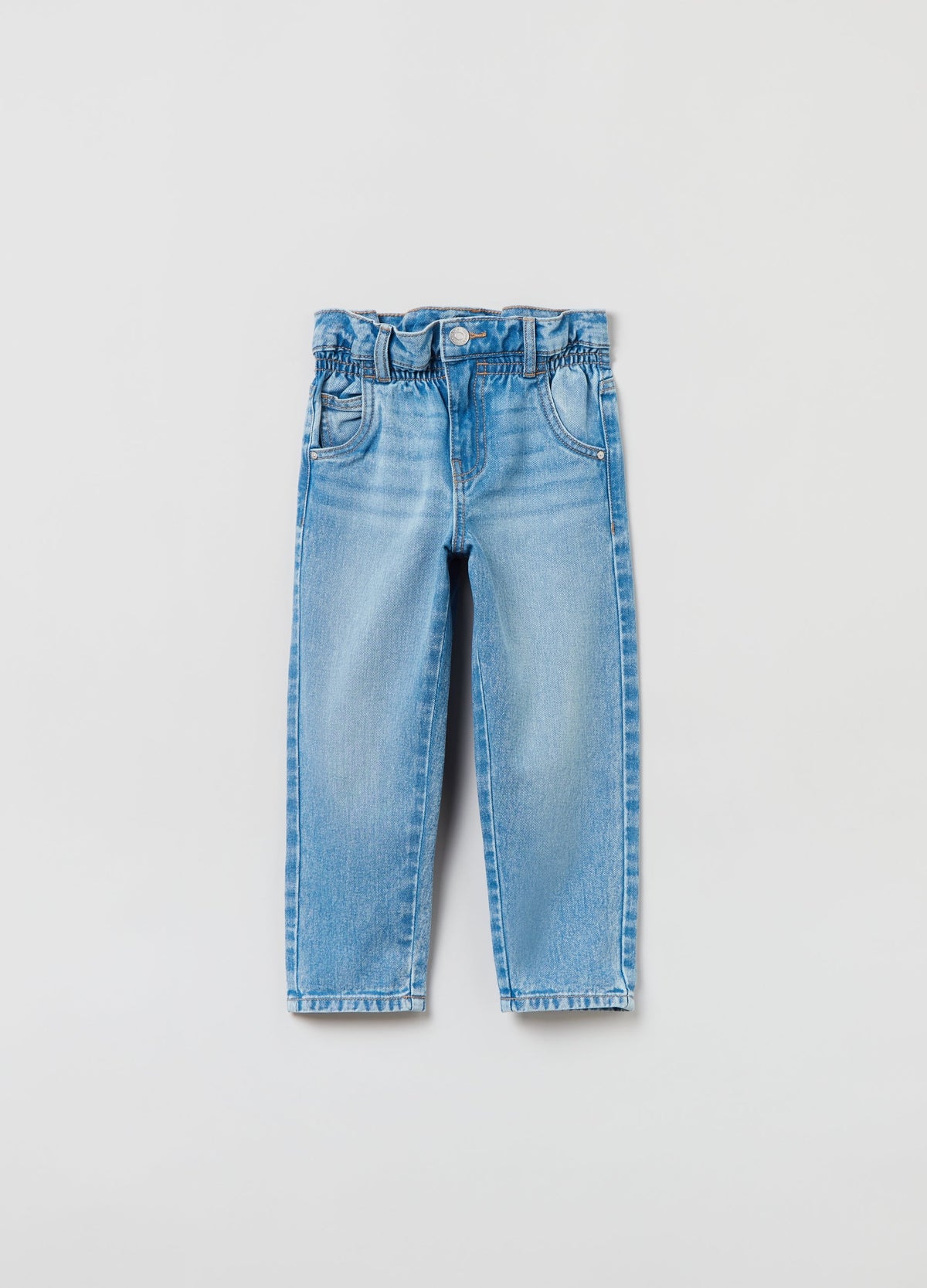 OVS Girls Five-Pocket, Paper Bag Jeans.