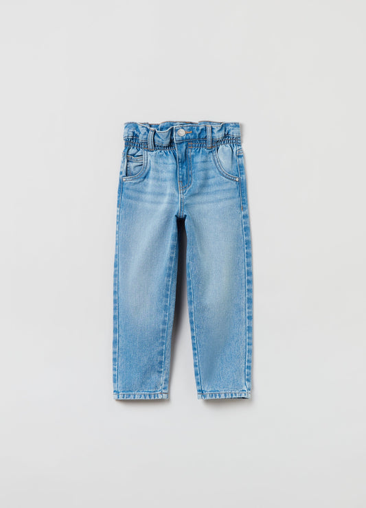 OVS Girls Five-Pocket, Paper Bag Jeans.