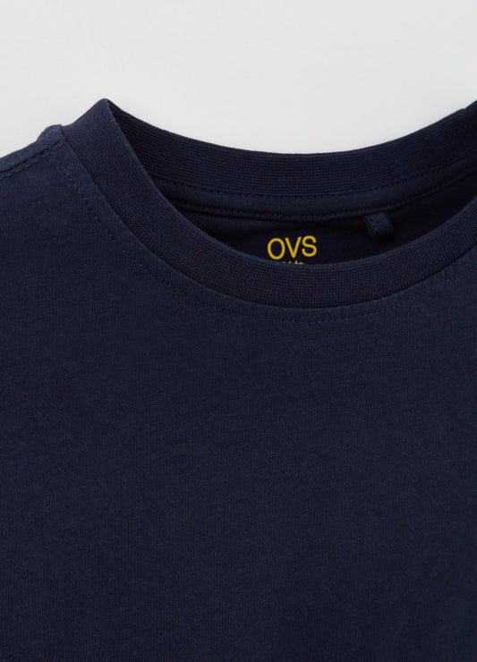 OVS Boys Solid Color Cotton T-Shirt