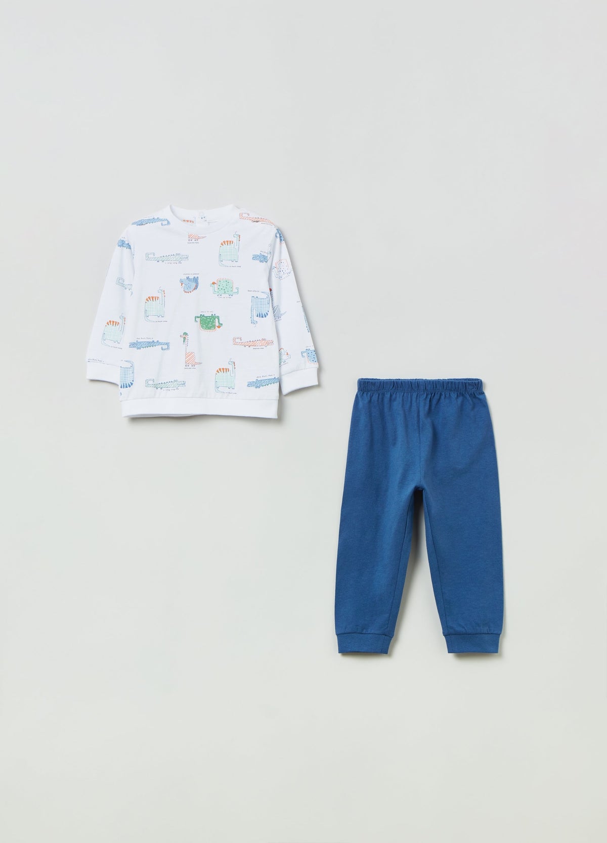 OVS Baby Boy Cotton Pajamas With Dinosaur Print