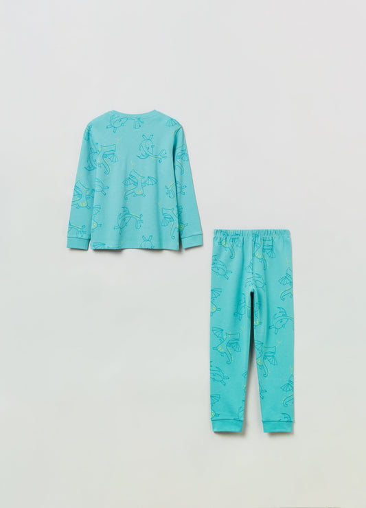 OVS Boys Cotton Pajamas With Dragon Print