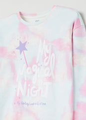 OVS Girls Tie Dye Pajamas With Glitter Print