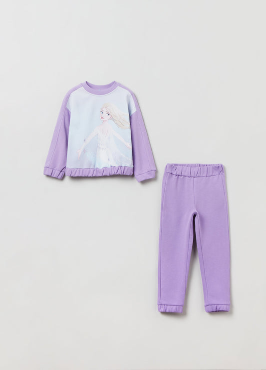 OVS Girls Plush Jogging Set With Disney Frozen Print